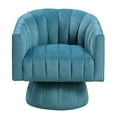 thumbnail image 2 of JERFIT Modern Velvet Swivel Accent Chair with Barrel Back, 360° Rotation for Living Room, Bedroom, Office Teal Upholstered Lounge Chair, 2 of 10
