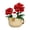 7475 Flower Basket - Crimson Dawn Weaves Dreams, variant on Flower Basket Story Series Rose, Daisy, Microparticle Building Blocks, Potted Plants, Desktop Decorations, Birthday Gifts, and Gifts