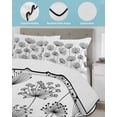 thumbnail image 3 of Twin XL Quilt Bedding Set, Black Dandelion Reversible Summer Quilt 3 Pieces, Country Modern Minimalist Flower Lightweight Bedspreads Coverlets with 2 Pillow Shams for All Seasons, 3 of 5