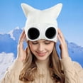 thumbnail image 5 of ZQUUVOU Winter Cute Ear Knitted Beanie Hats For Women and Men Soft Warm Knit Hat Ladies Skull Beanies Cap White, 5 of 6