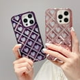 thumbnail image 3 of Compatible with iPhone Case,Glitter Electroplated Argyle Checkered Heart Full Body Protection Soft Shockproof Cover Phone Case (Black,iPhone 11), 3 of 7