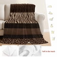 thumbnail image 5 of Animal Print Blanket Soft Cozy Warm Throw Blanket for Couch, Plush Fuzzy Flannel Fleece Blankets for Sofa, Abstract Leopard Zebra Skin Texture Brown Bed Blankets Lightweight Gifts for Women, 50"x60", 5 of 9