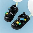 thumbnail image 6 of ZHOGXU Toddlers Children Girls Boys Summer Sandals Soft Sole Non Closed Toe Color Block Breathable Lightweight Shoes For Outdoor Activities,Black,7.5, 6 of 7