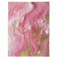 thumbnail image 7 of Impressionist Style Flannel Blanket for Bed,Travel and Camping, Abstract Art Pink Gold Water Ripple Super Soft Cozy Blanket for All Seasons 60"x80", 7 of 7
