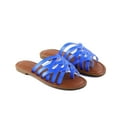 thumbnail image 2 of Pennysue Women Strappy Slippers Summer Blue Flat Sandals Size 10, 2 of 6