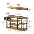thumbnail image 5 of Lofka Coat Rack with Shoe Storage Bench, Entryway Hall Tree, Rustic Brown, 5 of 7