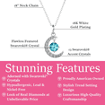 thumbnail image 3 of Cate & Chloe Luna March Birthstone 18k White Gold Plated Women's Necklace with Swarovski Crystal, 3 of 11