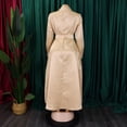 thumbnail image 4 of AURA Plus Size Lapel A Line Midi Dress Long Sleeve Button Front Belted High Waist Large Swing Elegant Fall Dress, 4 of 9