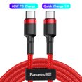 thumbnail image 3 of Cable USB C a USB tipo C Baseus de 100 W, carga rápida PD, 5 A, 2 m, para MacBook, Samsung, Xiaomi POCO, 3 of 5