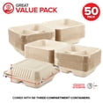 thumbnail image 3 of Clamshell Take Out Food Containers 8" x 8” (50 Pack) 3-Compartment, Disposable To Go Container, Togo Boxes With Lids, Trays for Lunch, Dinner, Meal-Prep, Eco Friendly, 3 of 4