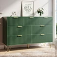 thumbnail image 6 of FURNIWAY Dresser for Bedroom, Fluted Modern Dresser with Gold Pulls and 7 Drawers,Fluted Wood TV Stand for Living Room, Hallwa,Green, 6 of 9