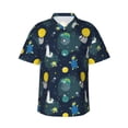 thumbnail image 2 of Goofa Space and Animals Hawaiian Shirt for Men, Unisex Summer Beach Casual Short Sleeve Button Down Shirts,Aloha Tropical Floral print shirt-3X-Large, 2 of 9