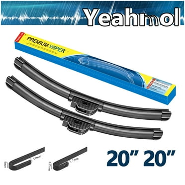 Yeahmol 20"&20" Fit For Ford E-150 2010 Windshield Wiper Blades, Premium Replacement For Car Front Window Wiper Blades (Set of 2, 20 20 Inch), WP2036