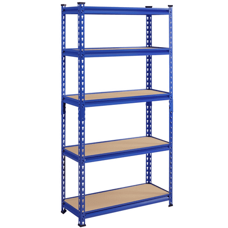 

Smile Mart 60 H 5-Tier Adjustable Boltless Storage Shelves Units Blue