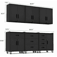 thumbnail image 6 of IKIMI 6-Piece Heavy Duty Garage Cabinet System with Workbench, Lockable Steel Storage Cabinets, Modular Tool Storage Organizer for Garage & Workshop , Black, 6 of 8