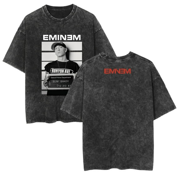 JKCIYHNEEOHP Black Eminem_Funky Men's T-Shirt Cotton Short Sleeve Crewneck Top Black Unisex XS-3XL