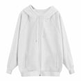 thumbnail image 7 of LIIPEE Womens Zip Up Hoodie Long Sleeve Solid Color Hooded Sweatshirt With Pockets Ladies Comfortable Breathable Everyday Sweatshirts,S, 7 of 7
