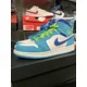 thumbnail image 1 of Ni - ke Ni - ke Air Jordan 1 Mid SE GS Sprite Blue White Kids Shoes Sneakers 7Y DA8010-400, 1 of 5