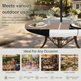 thumbnail image 6 of Round Outdoor Tablecloth with Umbrella Hole and Zipper, Brown Grey Tablecloth with Elastic Waterproof, Modern Brown Geometric Patio Table Covers for 36" - 44" Picnic Pool Tables, 6 of 9