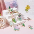 thumbnail image 4 of 20Pcs 10 Styles Flower Enamel Pins Flowers Brooch Pin Bulk Metal Alloy Cartoon Plants Floral Sunflower Tulip Orchid Lapel Brooches for DIY Badges Clothing Jacket Bags Decoration Accessories, 4 of 6