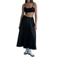 thumbnail image 2 of Skirts for Women High Waist Skirt Elegant Midi Skirt Satin Black S, 2 of 6