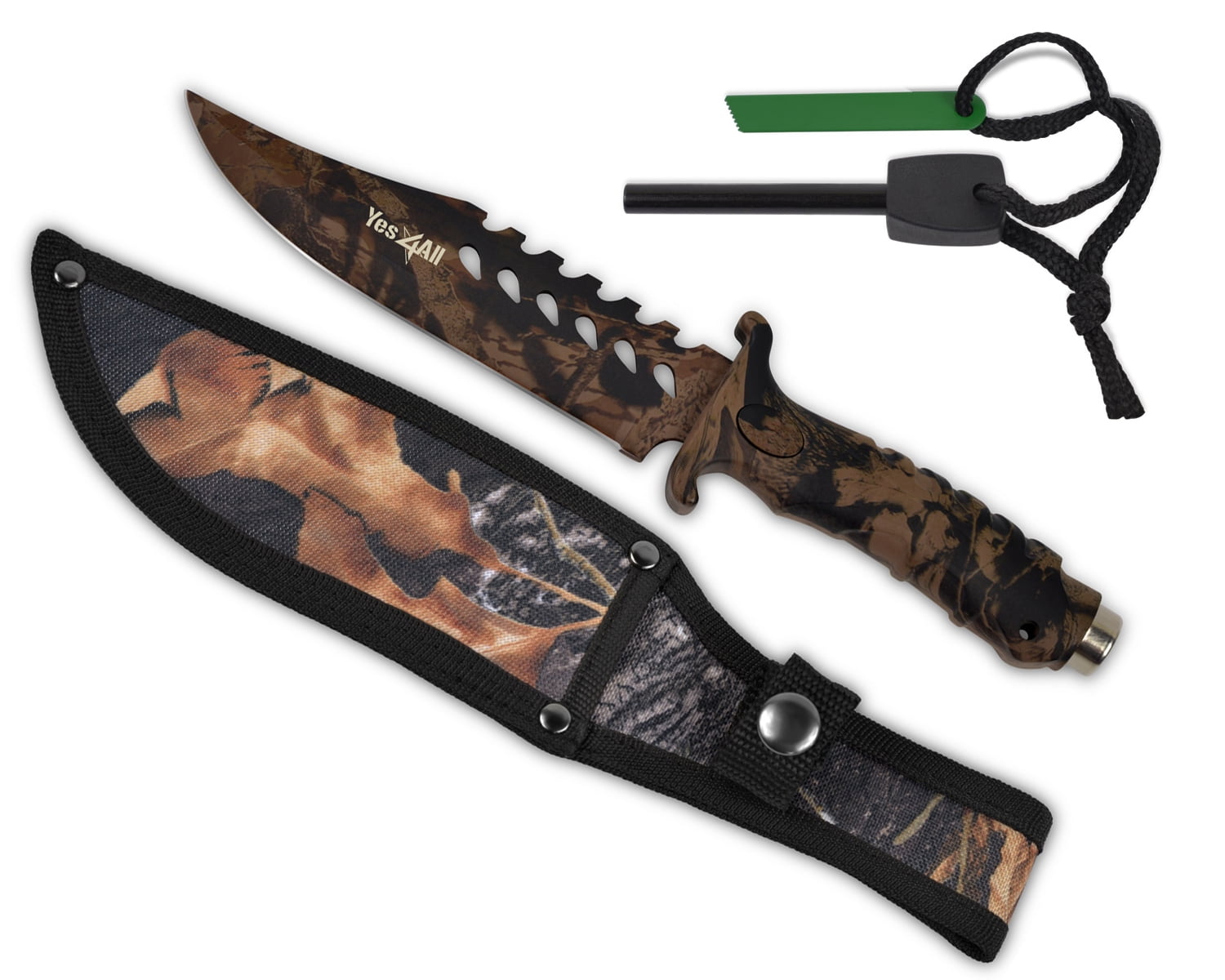 Yes4All Camping Knife with Sheath & Fire Starter Tactical Knife H153B