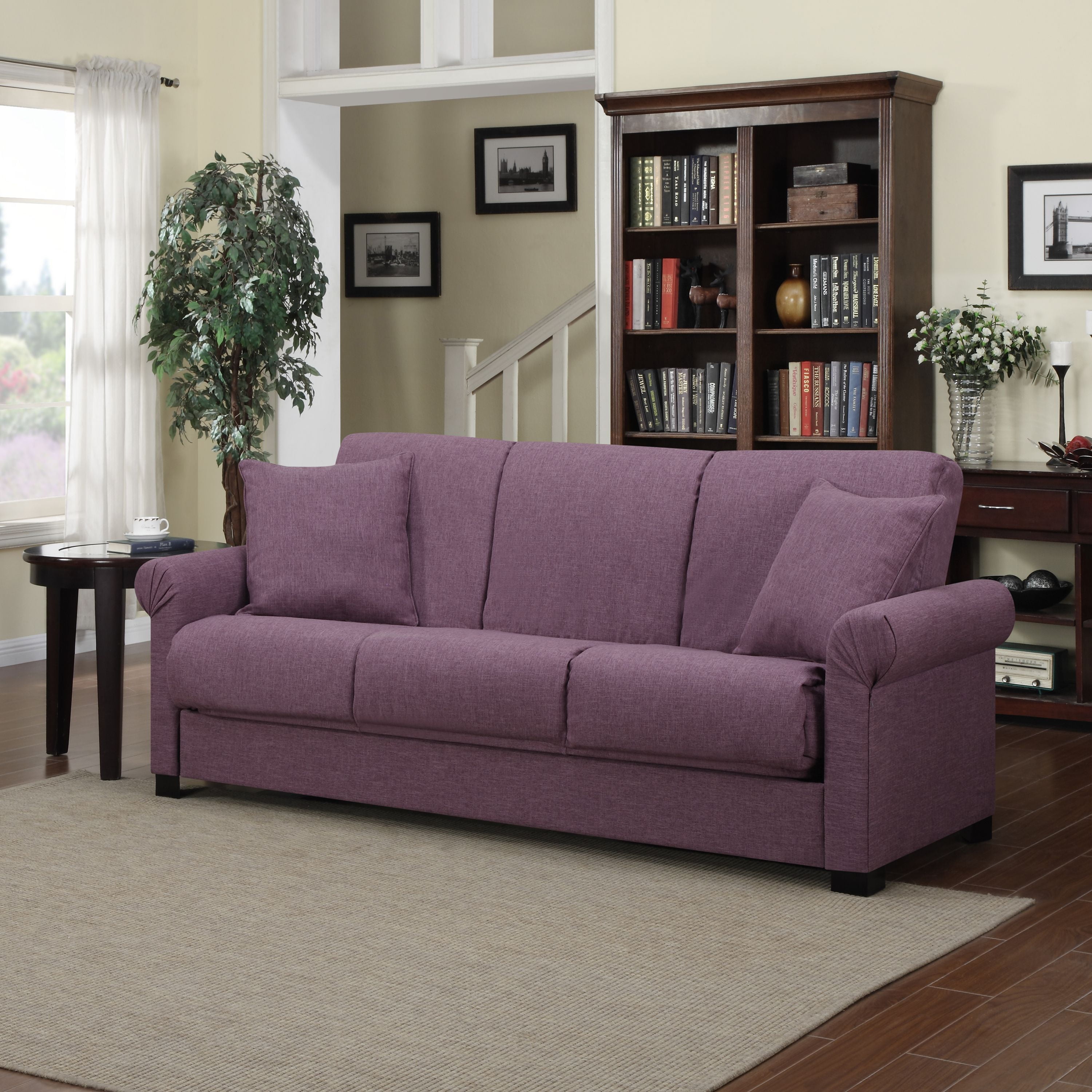 PORTFOLIO Rio Convert-a-Couch Amethyst Purple Linen Futon Sofa Sleeper - Walmart PORTFOLIO Rio Convert-a-Couch Amethyst Purple Linen Futon Sofa Sleeper - Walmart