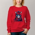 thumbnail image 4 of Women's  Crew Neck Pullover Cozy Clothes Autumn Winter-Cat Print, 4 of 16