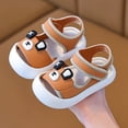 thumbnail image 2 of KPOPLK Girls Sandals Cute Open Toe Adjustable Sandals Dress Sandalswith Soft Non Slip Sole, Summer Shoes for Toddler, Little Kids Size 8.5,Brown, 2 of 8