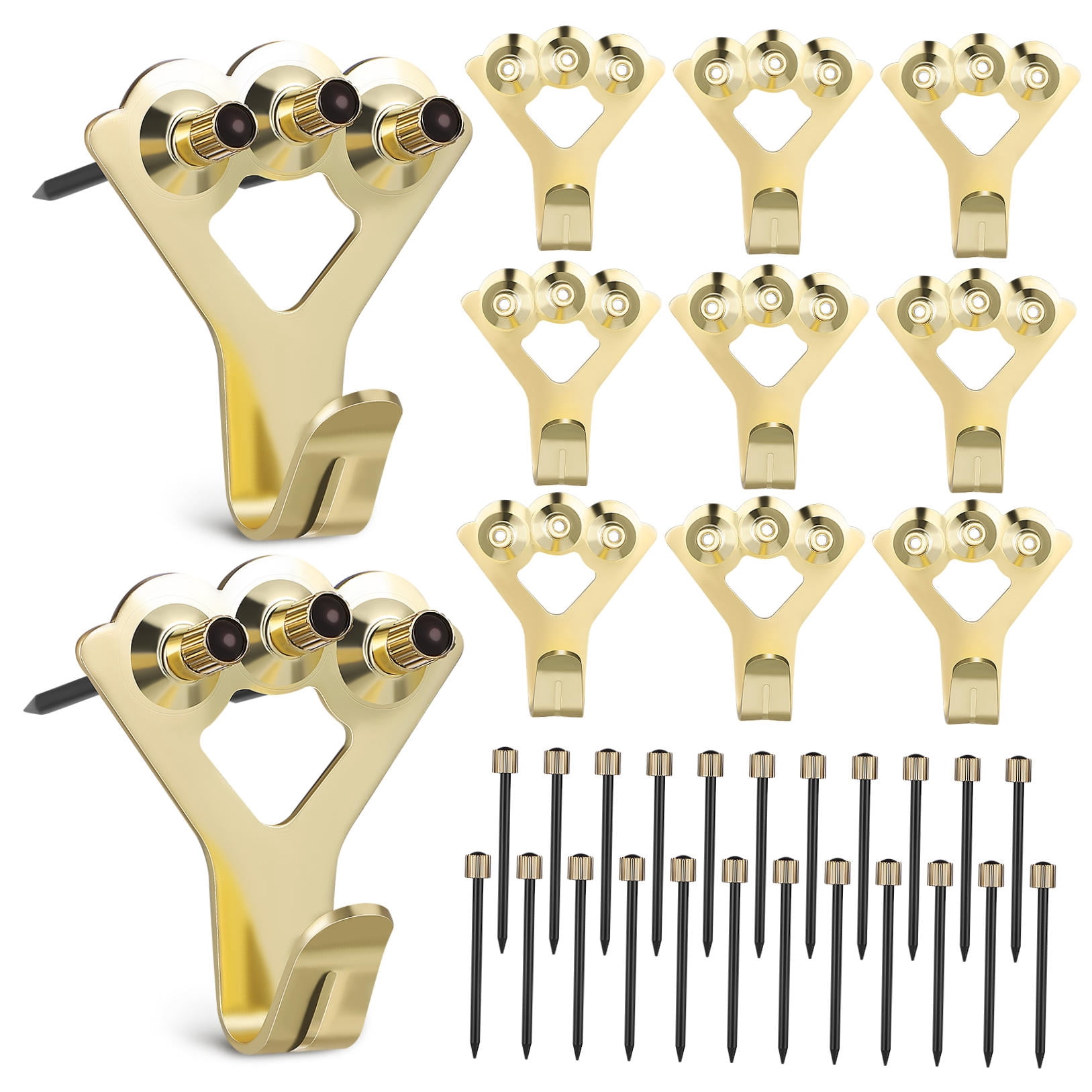 FRCOLOR 20pcs Picture Hooks Frames Wall Mount Drywall Picture Hangers Metal Wall Hangers Frame Hooks Photo Mounting Hardware With Nails