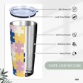 thumbnail image 3 of Taza térmica portátil de acero inoxidable con pajita y aislamiento de 20 oz para el mes de concientización sobre el autismo, 3 of 7