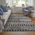 thumbnail image 2 of Feizy Kano Transitional Geometric, Gray/Black/Ivory, 6'7" x 9'6" Area Rug Easy Care Stain Resistant Fade Resistant Industrial Distressed Design Carpet for Living Dining Bed Room, 2 of 9