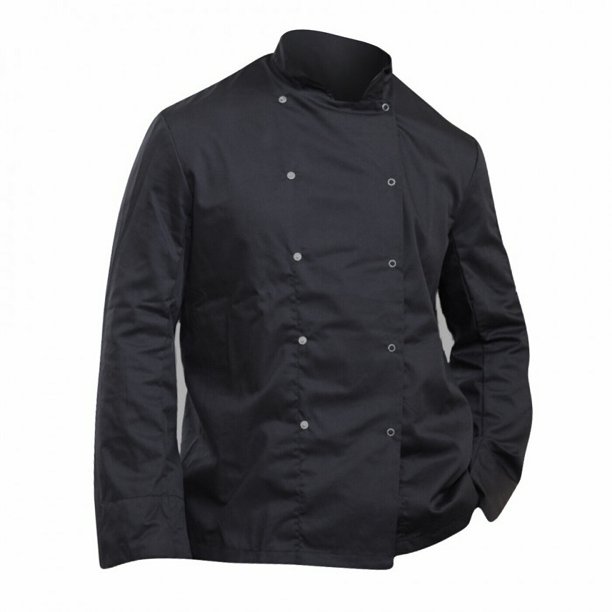 Dennys - Chaqueta económica de chefs/cocineros de manga larga para hombre (Paquete de 2) (Negro) Dennys UTBC4311_black