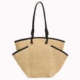 thumbnail image 3 of Bolsos Playa Verano para Mujer Bolso Mano Tejido Paja Informal Sencillo Compras, 3 of 9