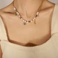 thumbnail image 1 of Fiudx Collar Geométrico con Colgante Corazón de Cobre para Mujer, Collar de Perla Galvanizada, Ideal para Uso Diario En Fiestas, Regalo Elegante para Mujer, Longitudinal Ajustable., 1 of 7