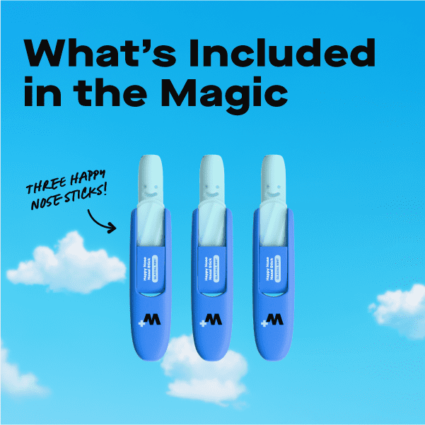 Wizard Wellness Happy Nose Nasal Inhaler, Glacial Mint Aroma, 3 Pack