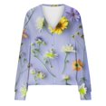 thumbnail image 4 of Cárdigan informal para mujer, con botones y estampado navideño, chaqueta de moda, abrigo, blusa de poliéster para mujer, 4 of 5