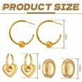 thumbnail image 4 of DESIGNICE 3 Pairs Statement Earrings for Women,alloy Plated C-Shaped Hoop Gold Earrings,Hoop Earrings Gift Sentiment,Style5, 4 of 7