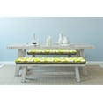 thumbnail image 2 of Hawaii Bench Pad, Watercolor Effect Exotic Food Art Carambola Star Fruit on Plain Background, HR Foam Cushion with Decorative Fabric Cover, 45" x 15" x 2", Yellow Lime Green, by Ambesonne, 2 of 3