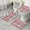 Colorful Geometric Striped-2, variant on Boho Red Ethnic Pattern with Diamond Motifs Bathroom Rugs Sets 3 Piece,Toilet Cover Set,Absorbent Non Slip Bathroom Mats Sets with U-Shaped Contour Rug Toilet Rug Set