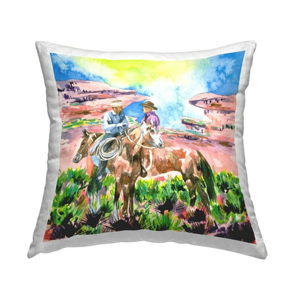 Stupell Industries Cowboy Duo in Canyon Decorative Printed Throw Pillow Design by Melissa Wang .