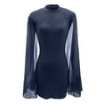 thumbnail image 4 of HXWCHs Elegant Sequin High Neck Short Bodycon Evening Dress for Women formal Party Gown XL Blue, 4 of 5