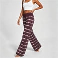 thumbnail image 3 of HomeDM Pants for Women Wide Leg Tie-Dye Striped Pants with Pockets Red Drawstring Lounge Trousers for Athletic Work Size 3XL, 3 of 6
