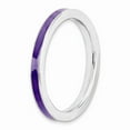 thumbnail image 3 of Solid 925 Sterling Silver Stackable Purple Enameled 2.25mm Ring Eternity Band Size 8, 3 of 6