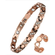 Wollet Magnetic Copper Bracelet for Women, Gift for Wife or Mom, Adjustable