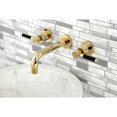 thumbnail image 2 of Kingston Brass KS8122DKL Kaiser Double-Handle 3-Hole Wall Mount Bathroom Faucet in Polished Brass, 2 of 8