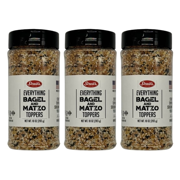 Streit's Everything Bagel & Matzo Toppers, Kosher Certified, Non-GMO, Vegan, No Added Sugar, USA Made, Family Owned, 10oz, Pack of 3