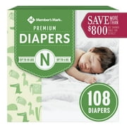 M.M Premium Baby Diapers Newborn - 108 ct. (Up to 10 lbs.)