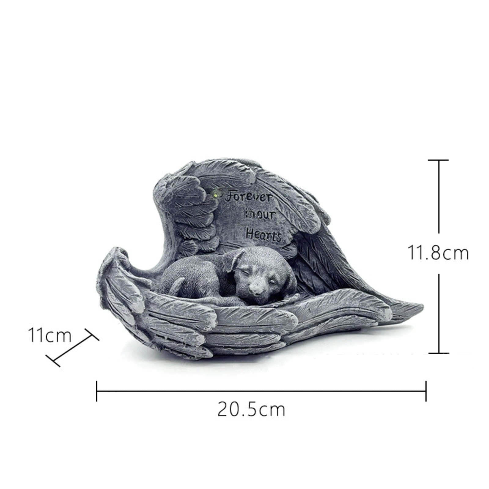 Pet Dog Solar Garden Memorial Statue - Outdoor Resin Angel Puppy with Solar Light, Guardian Angel Puppy Memorial Gift for Patio, Lawn, Yard, Garden Decor