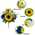 thumbnail image 6 of Mainstays 18in Indoor and Outdoor Artificial Sunflower and Hydrangea Bouquet,Yellow and Blue Color., 6 of 8
